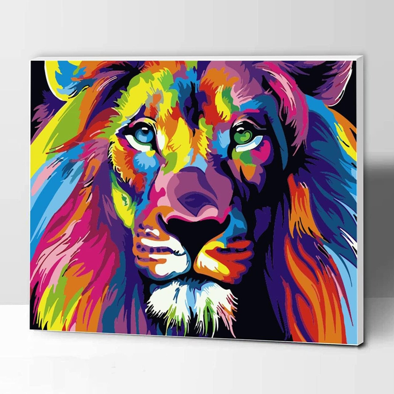 Paint by Number Kit for Kids & Adults Beginner – DIY Acrylic Lion Painting on Framed Canvas, Home Wall Decor 12x16 Inch